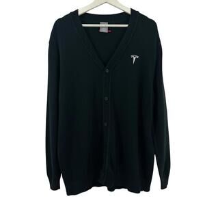 Tesla Men’s Black Button Down Cardigan Size L